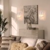 PAKOKULA Modern 1-Light Chrome Finish Crystal Column Wall Sconce with Fabric Shade - 4 of 4