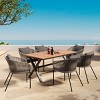 7-Piece Outdoor Dining Set, All-Weather Furniture Set with Chairs and Table, Dining Chairs with Metal Frame and PE Cushions – Cuddlewood - 3 of 4