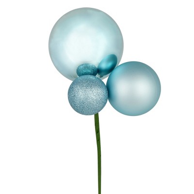 Vickerman 18" Ball Ornament Christmas Pick, 3 per Bag