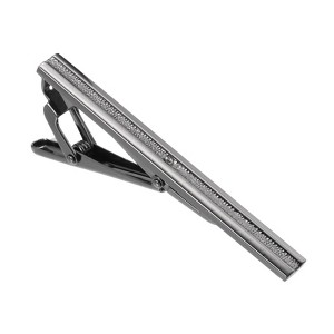 Unique Bargains Rhinestones Necktie Pinch with Black Gift Box for Regular Ties Wedding Business Men Tie Clip - 1 of 4