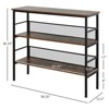 NicBex Narrow Console Table with 2 Open Storage Shelves,Stylish Entryway Table with Adjustable Feet,Modern Couch Table for Living Room,Rustic Brown - 3 of 4