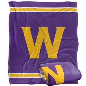 Williams College Logo Stripe Silky Touch Blanket White 50x60 - 1 of 4