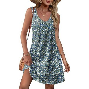 LEVEN SIXTEEN Loose V-Neck Sleeveless Summer Dress - 1 of 3