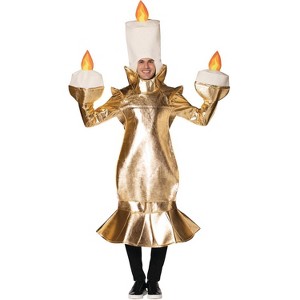 Imposta Costumes Adult Candelabra Costume Bodysuit One Size Gold - 1 of 3