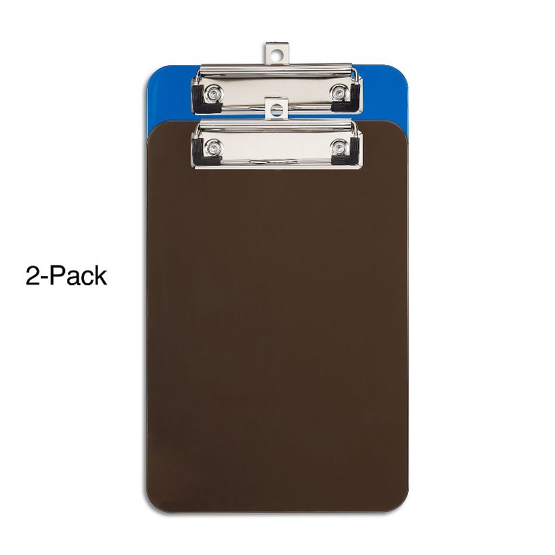 HITOUCH BUSINESS SERVICES Plastic Clipboards Memo Size Translucent Blue/Translucent Black 2/PK 21423, 2 of 8