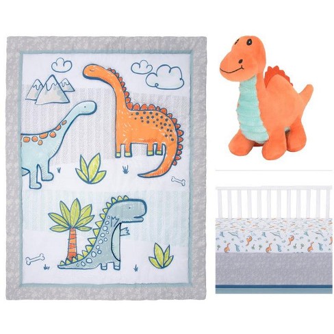 Sammy & Lou Dino Million Years Baby Nursery Crib Bedding Set - 4pc - image 1 of 4