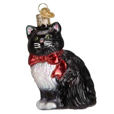 Old World Christmas 3.5 Inch Tuxedo Kitty Black Cat Regal Tree Ornaments