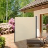 Outsunny 10' Retractable Folding Patio Privacy Side Awning with 50+ UV Protection, 2 Wall Brackets, & Polyester - 3 of 4