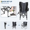 Camping Directors Chair, Oversized Portable Folding Chair with Side Table, Pocket for Beach, Fishing, Trip, Picnic, Lawn - 4 of 4