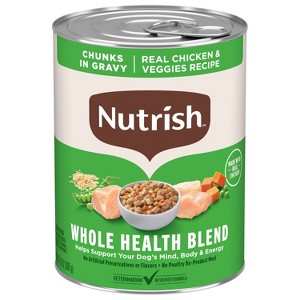 Nutrish Chunks in Gravy Real Chicken and Vegetable Recipe Whole Health Blend Wet Dog Food - 13oz - 1 of 4