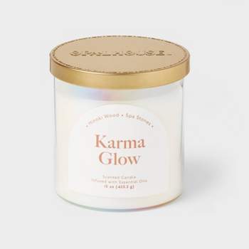 2-Wick 15oz Glass Jar Candle with Iridescent Sleeve Karma Glow - Opalhouse™