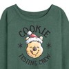 Women's - Winnie the Pooh - Christmas Cookie Testing Crew Lightweight French Terry Wide Neck Long Sleeve Graphic Shirt - 2 of 4
