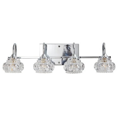 DAKAFUL Crystal Bathroom Vanity Light, Vanity Fixtures with Clear Textured Shades,Wall Sconce Over Mirror,for Bedroom/home decor