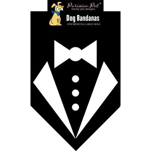 Parisian Pet 'Tuxedo Bandana' - Comfortable, Trendy Formal Black Bandana for Dogs & Cats, Perfect for Special Events - 1 of 4