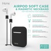iHome AirPods Case Cover and Magnetic Neckband Bundle, Silicone Case, Charging Flexibility, Durable Protection, Black - 2 of 4