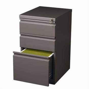 Steel 3 Drawer Mobile File Cabinet in Med Tone Brown-Hirsh Industries