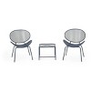 3 Piece Metal Patio Table and Chairs Sets, Outdoor Conversation Furniture Set,Metal Patio Table and Chairs Set for Small Space-Maison Boucle - 3 of 4