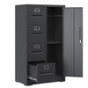 Anybear Metal Storage Vertical Filing Cabinet with Lock, Steel File Locker with 4 Drawers and 1 door for Office, Black - 2 of 4