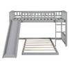 TiramisuBest Twin Over Twin Bunk Bed with Slide and Ladder,Gray - 3 of 4