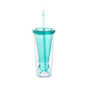 Beachcombers 12 OZ PLASTIC BLUE MERMAID TAIL TUMBLER - 1 of 1