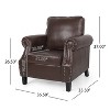 GDFStudio Dowd 36.50" Faux Leather Club Chair with Nailhead Trim - 3 of 4