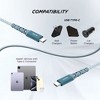 iHome 6' USB-C to USB-C Cable, Nylon Braided with Cable Wrap, Blue - 2 of 4