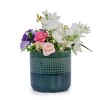 Set of 3 Modern Round Ceramic Planter Pots with Grid Design, Indoor and Outdoor Flower Pots for Home, Patio, Balcony or Garden–The Pop Home - 2 of 4