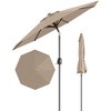 9FT Outdoor Table Patio Umbrella with Button Tilt and Crank Handle for Gardens, Patios, Backyards and Pools - 2 of 4