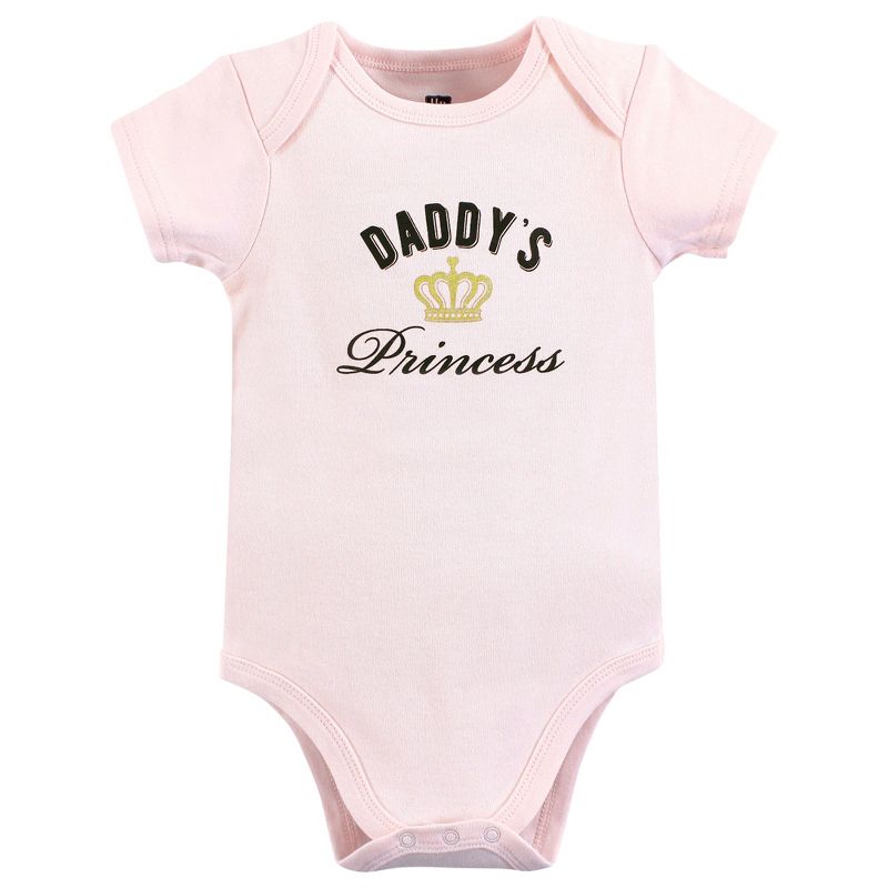 Hudson Baby Infant Girl Cotton Bodysuits, Daddys Princess, 4 of 7