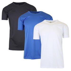 Galaxy By Harvic Men's Short Sleeve Moisture-Wicking Quick Dry Performance Crew Neck Tee- 3 Pack - 1 of 2