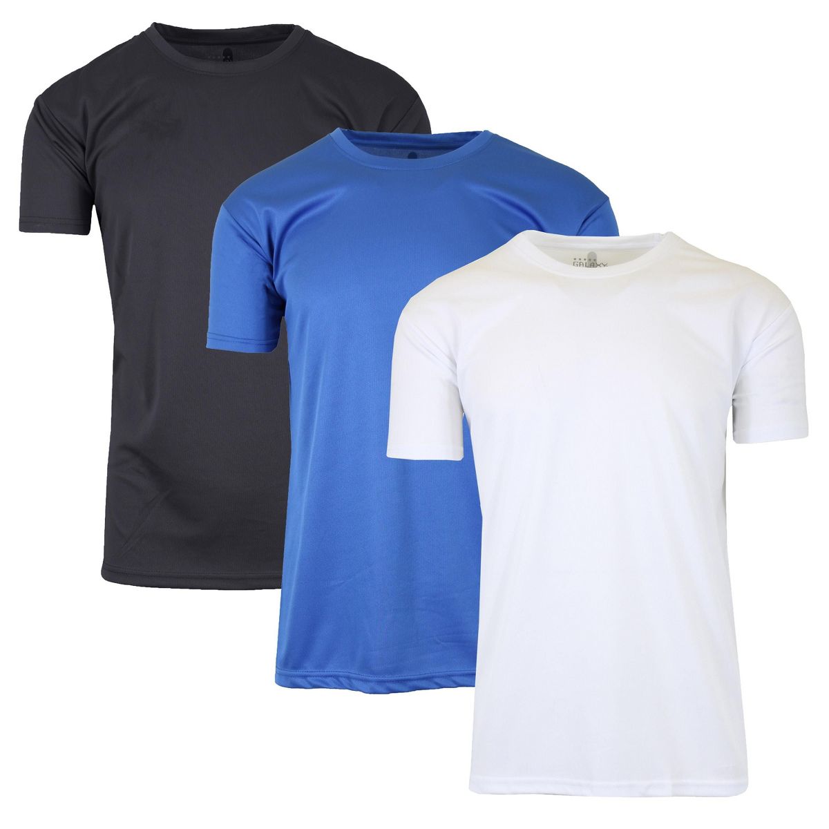 Galaxy By Harvic Men's Short Sleeve Moisture-Wicking Quick Dry Performance Crew Neck Tee- 3 Pack - thumbnail 3