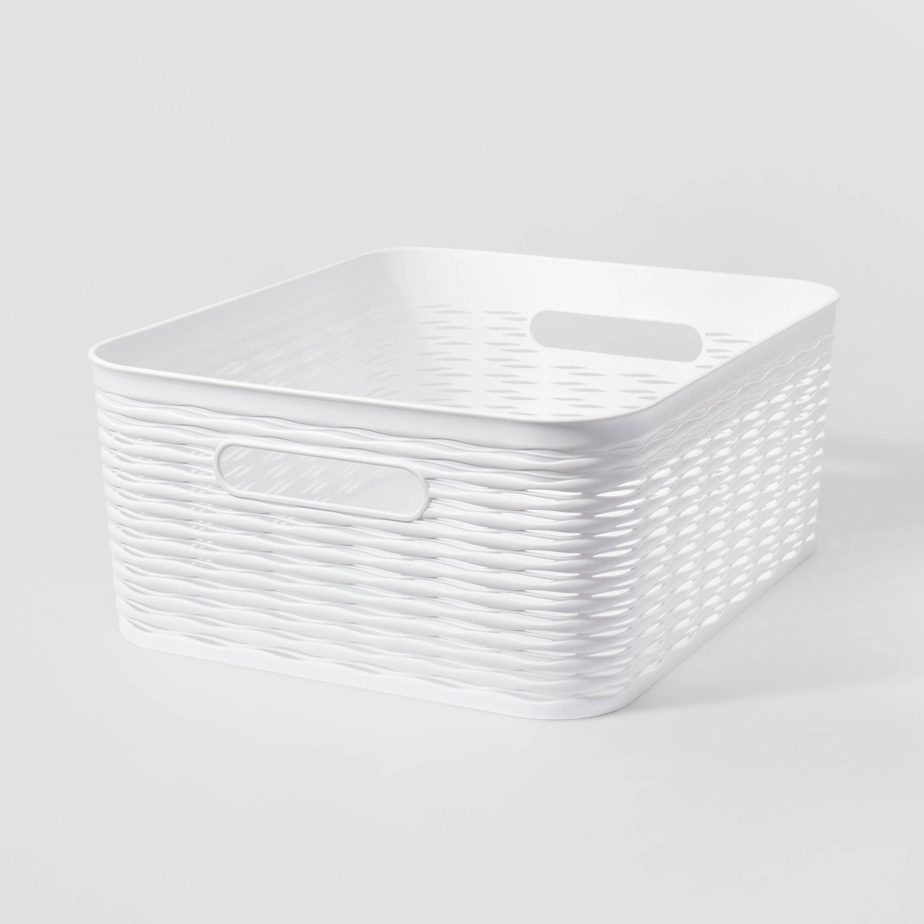 Wave Medium Storage Bin White - Brightroom™: Polypropylene, 11.3"x13.8"x5.3", Fits 13" Cube System