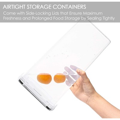 Vtopmart 4 PCS 2.8L Black Airtight Food Storage Containers with Lids, Kitchen Canisters for Spaghetti, Flour, Sugar and Noodles — фото 5