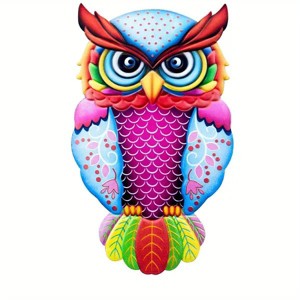 1pc Metal Owl Wall Decor, Outside Garden Decoration, Yard Art Outdoor Patio Fence Lawn Ornament, Home Decor, Room Decor, Party Supplies, Birthday Gift - 1 of 4