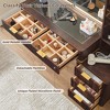 Fluted Makeup Vanity Tables with 36" HD Lighted Mirror, 48" Big Modern Vanity Desk with Glass Top & 5 Drawers & Shelves, Dressing Table - 4 of 4