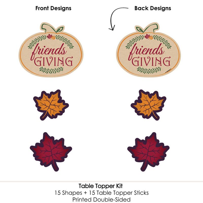 Big Dot of Happiness Friends Thanksgiving Feast - Friendsgiving Party Centerpiece Sticks - Table Toppers - Set of 15, 5 of 8