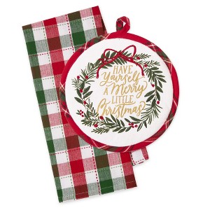 Design Imports Merry Little Christmas Potholder Dishtowel Gift Set/2 - 1 of 4