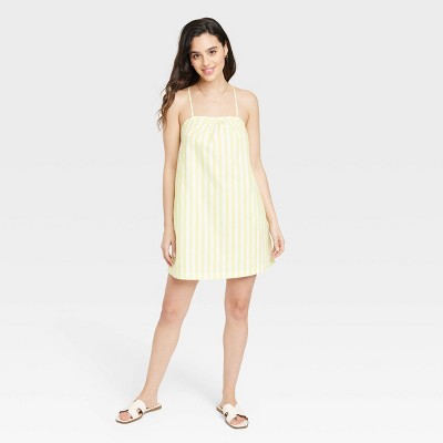 Women's V-neck Mini Slip Dress - A New Day™ White S : Target