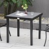 Outsunny Patio Dining Table for 4, Rectangular Aluminum Outdoor Table for Garden Lawn Backyard, Black - 2 of 4