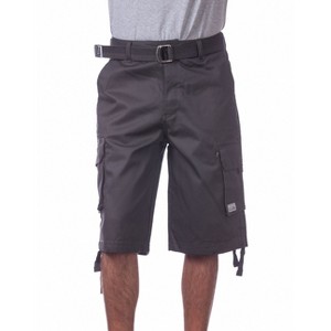 Pro Club Men's Cotton Classic Straight Leg Twill Cargo Shorts with Belt - 1 of 4