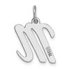 Black Bow Jewelry 14k White Gold, Madison Collection, Medium Script Initial Pendant A-W - 3 of 4