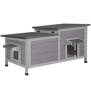 Aivituvin Feral Cat Shelter | Two-Room Outdoor Cat House for Rescued Cats-AIR93 - 1 of 4