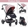 Baby Stroller with Storage Basket, Convenient Fold Travel Stroller with Adjustable Footrest - 3 of 4