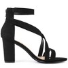 Allegra K Women's Crisscross Ankle Strap Chunky Heel Sandals - 4 of 4