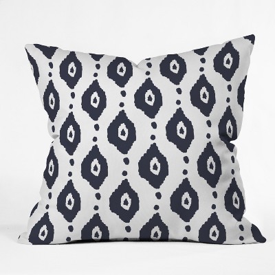 Blue Ikat Design Throw Pillow - Deny Designs