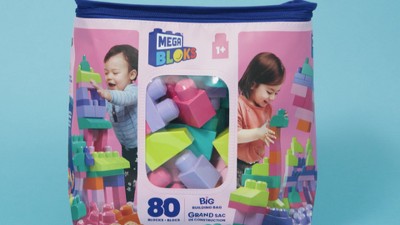 Mega Bloks Big Building Bag - Pink 80pcs : Target