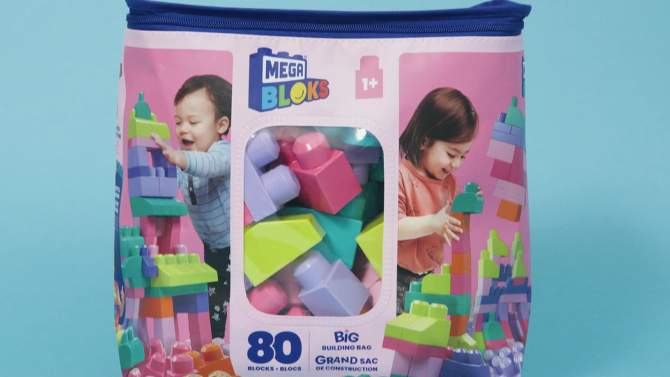MEGA BLOKS Big Building Bag - Pink 80pcs, 2 of 10, play video