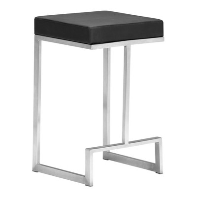 Set of 2 Sophisticated Modern 26" Counter Height Barstool Black - ZM Home