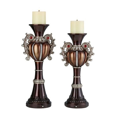 Ok Lighting 16"& 18"H Delicata Candleholder Set