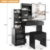 homfan 4 Drawer Storage Cabinet Dresser with Sliding Mirror and 3 Color Lighting Lights Open Shelf - 4 of 4